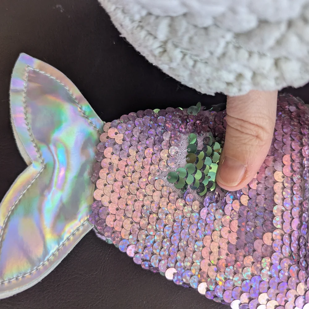 Purple Flip Sequin Mermaid Tail Mini Purse Nwot Party Going Out Little Girl's